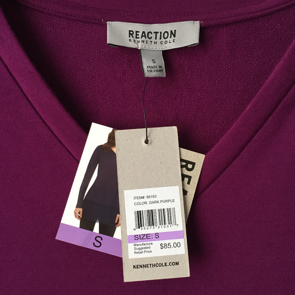 Reaction Kenneth Cole Chiffon Bottom V-Neck Tunic - Picture 2 of 6